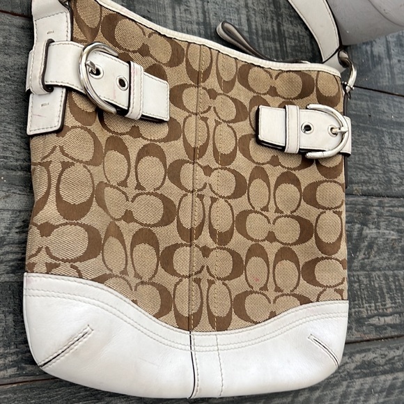 COACH 3577 CANVAS AMD LEATHER SHOULDER BAG - Picture 2 of 5
